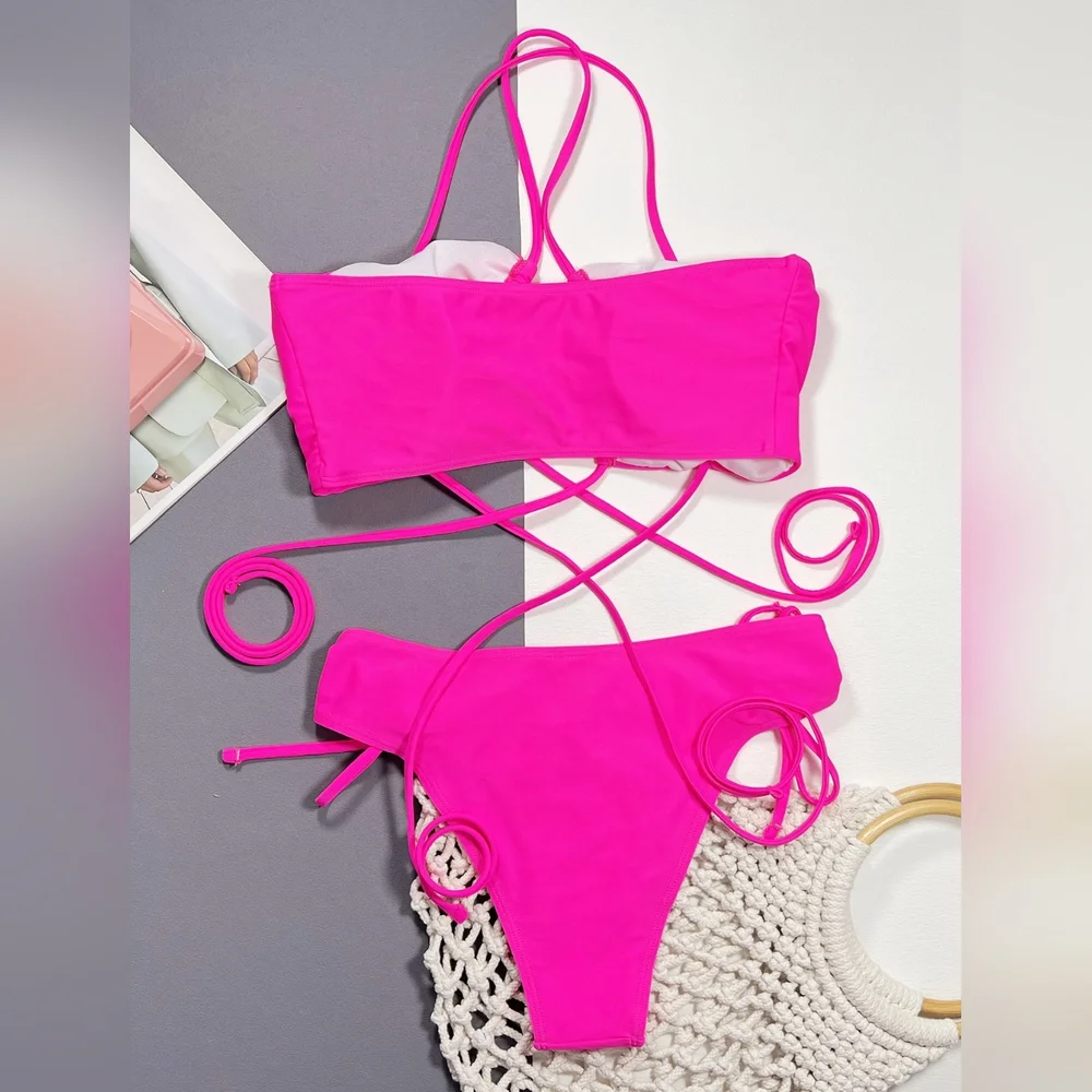 Malibu Hot Pink Bikini Set - Picture 3 of 5